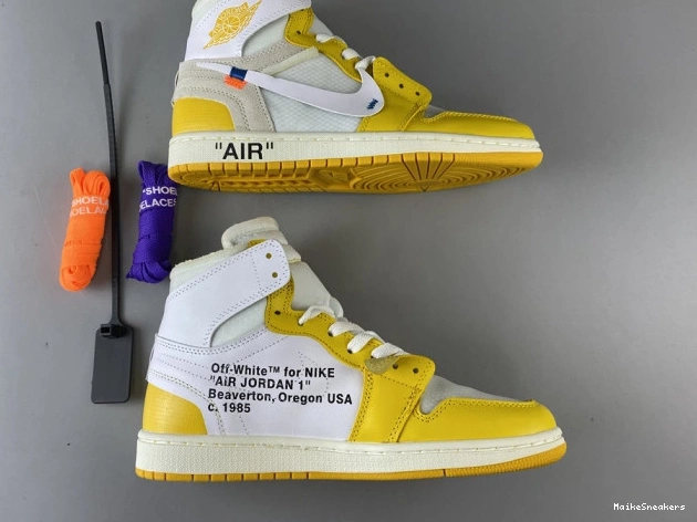 MaikeSneakers AQ0818-149 Air Yellow-Cone NRG Powder x Jordan White Dark Off-White 1 0708